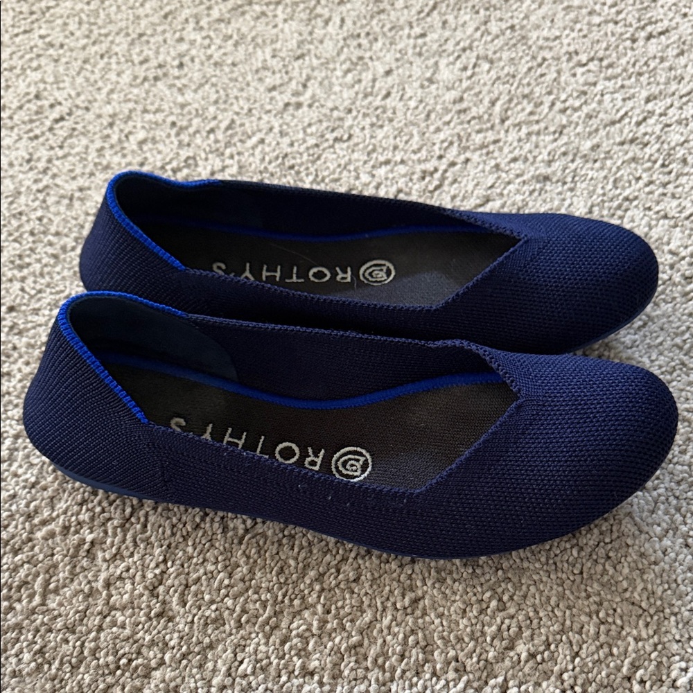 Rothy's Navy Knit Slip-On Flats